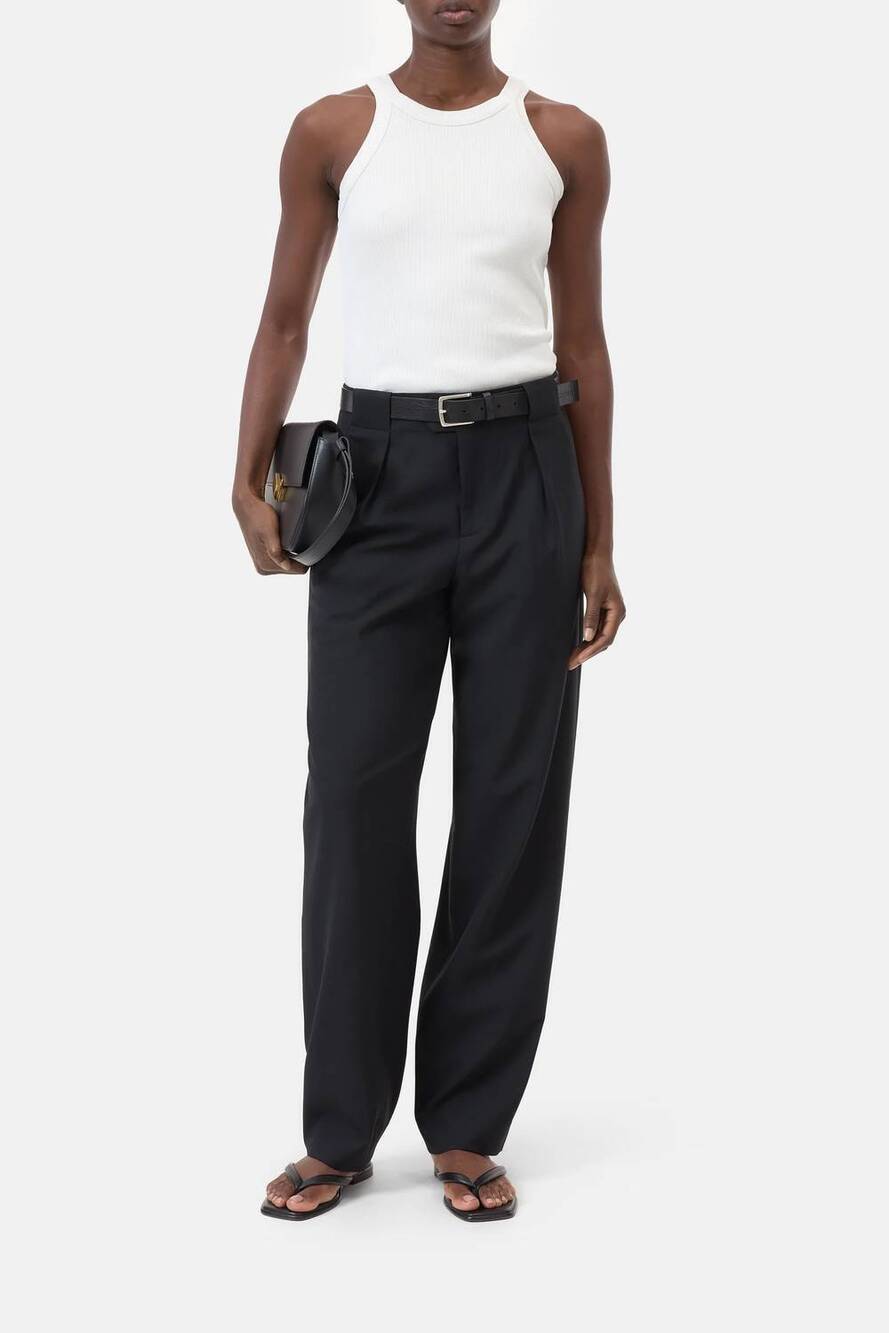 NEW CLOSED mawson wide wool-blend pants in black